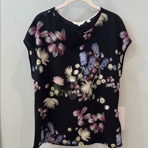 Ted Baker Black and Pink Boxy Blouse